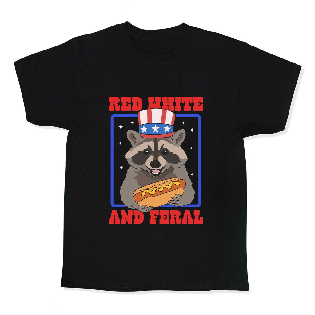 Red White And Feral Kids Tee Unisex