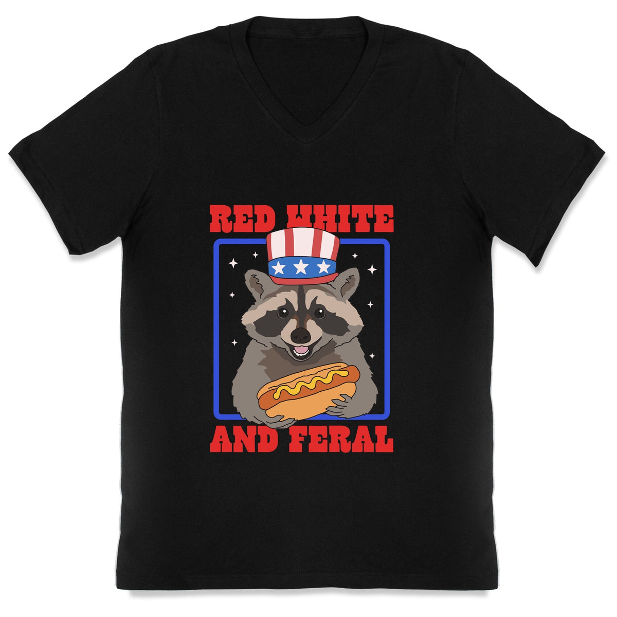 Red White And Feral V-Neck Unisex
