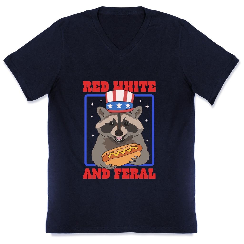 Red White And Feral V-Neck Unisex
