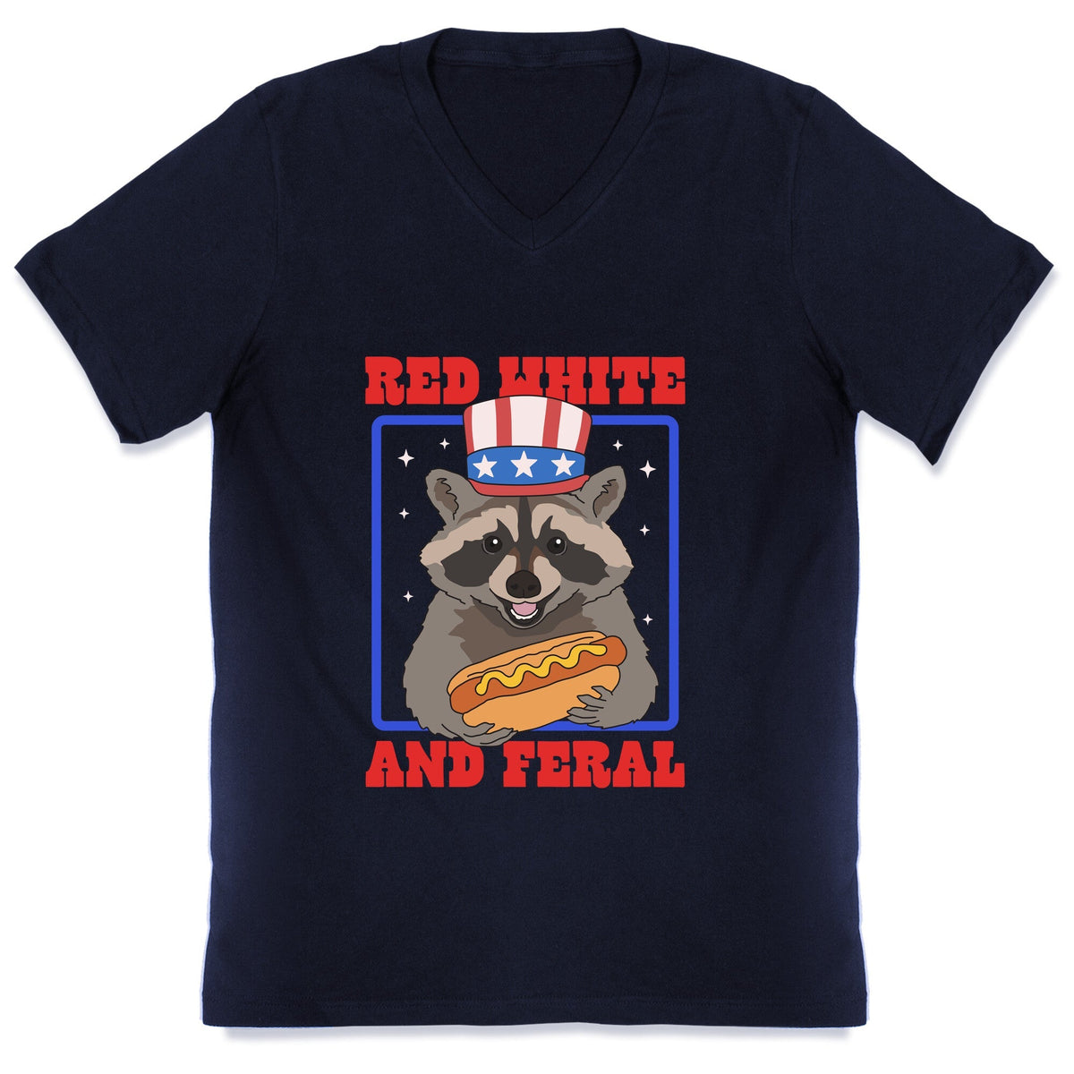 Red White And Feral V-Neck Unisex