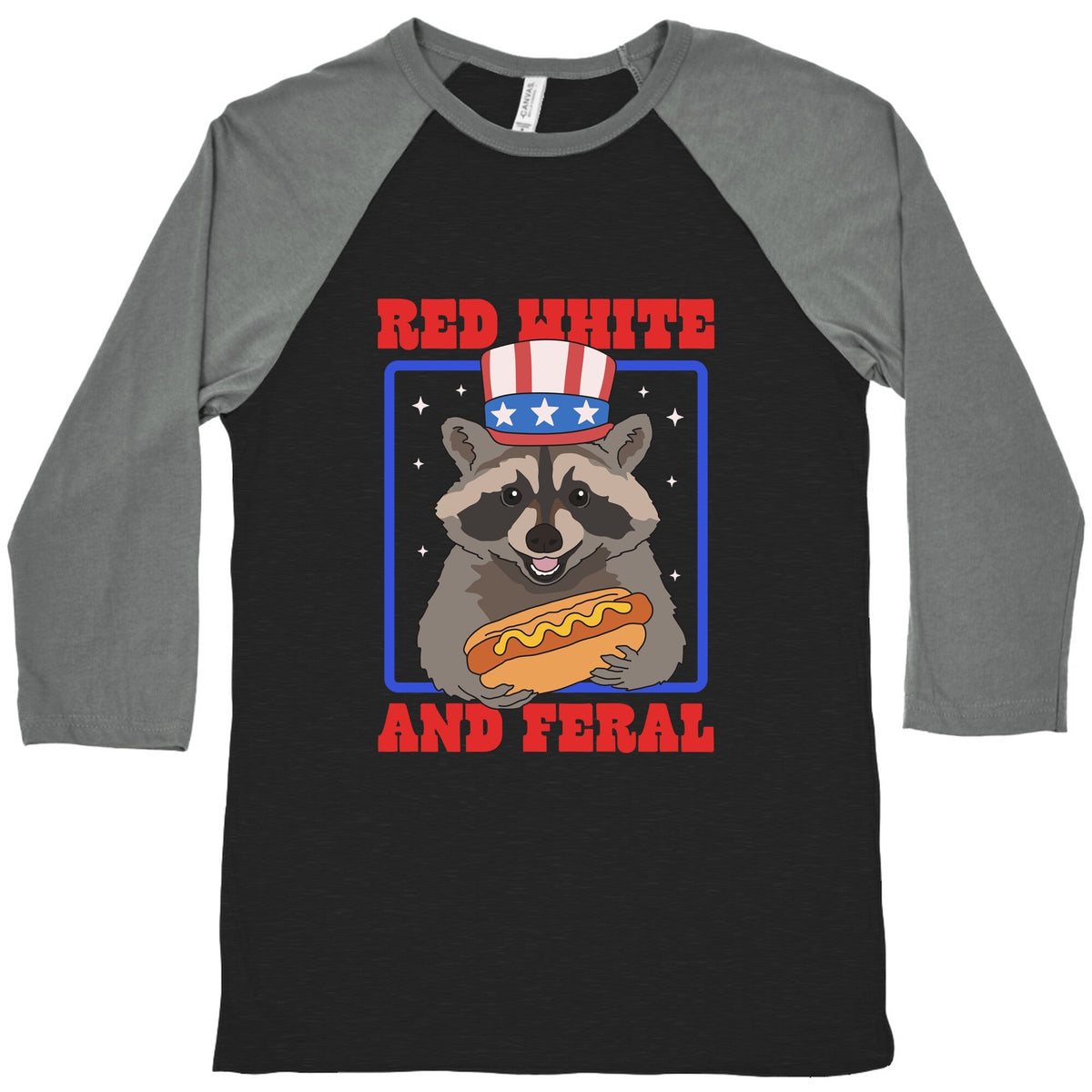 Red White And Feral Baseball Tee Unisex