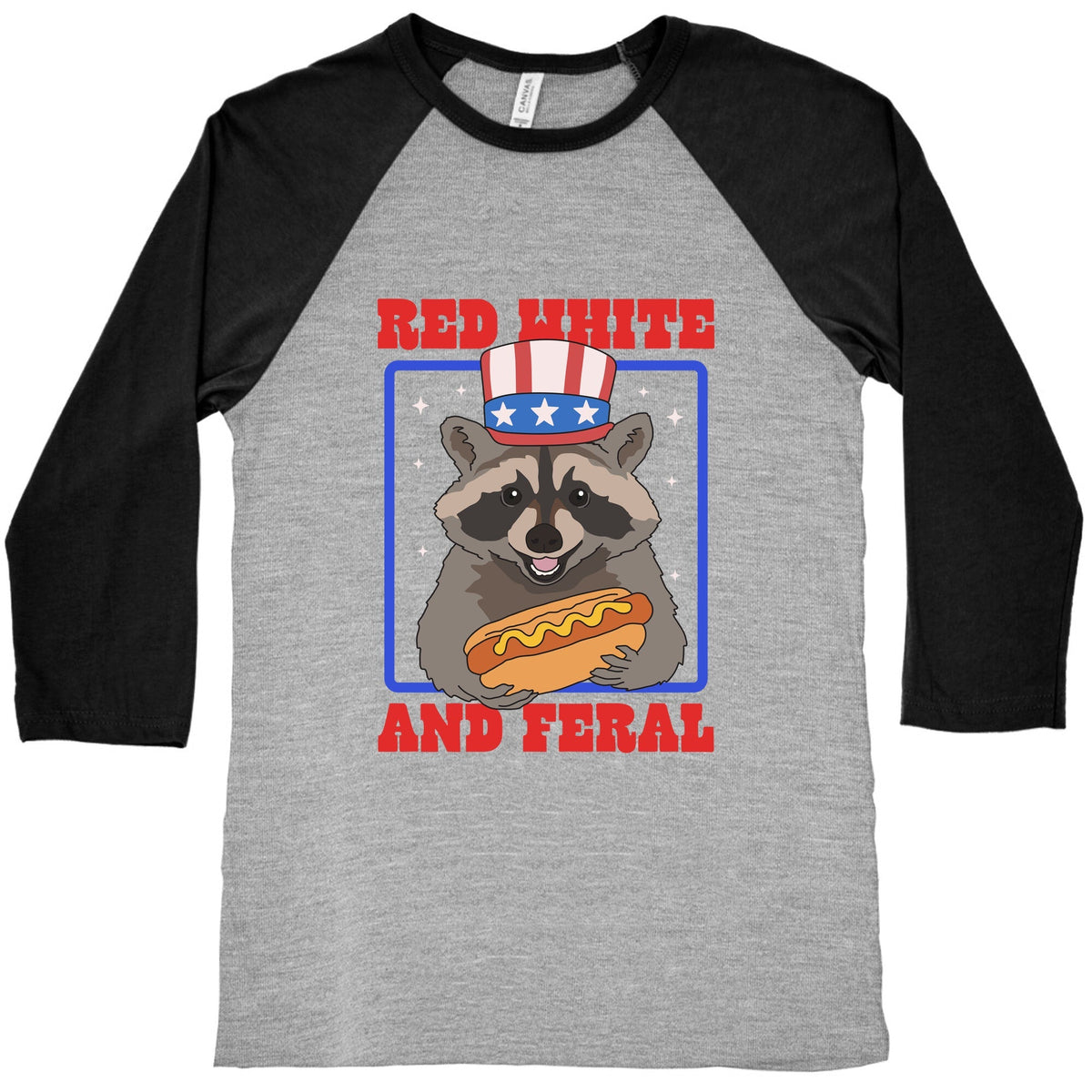 Red White And Feral Baseball Tee Unisex