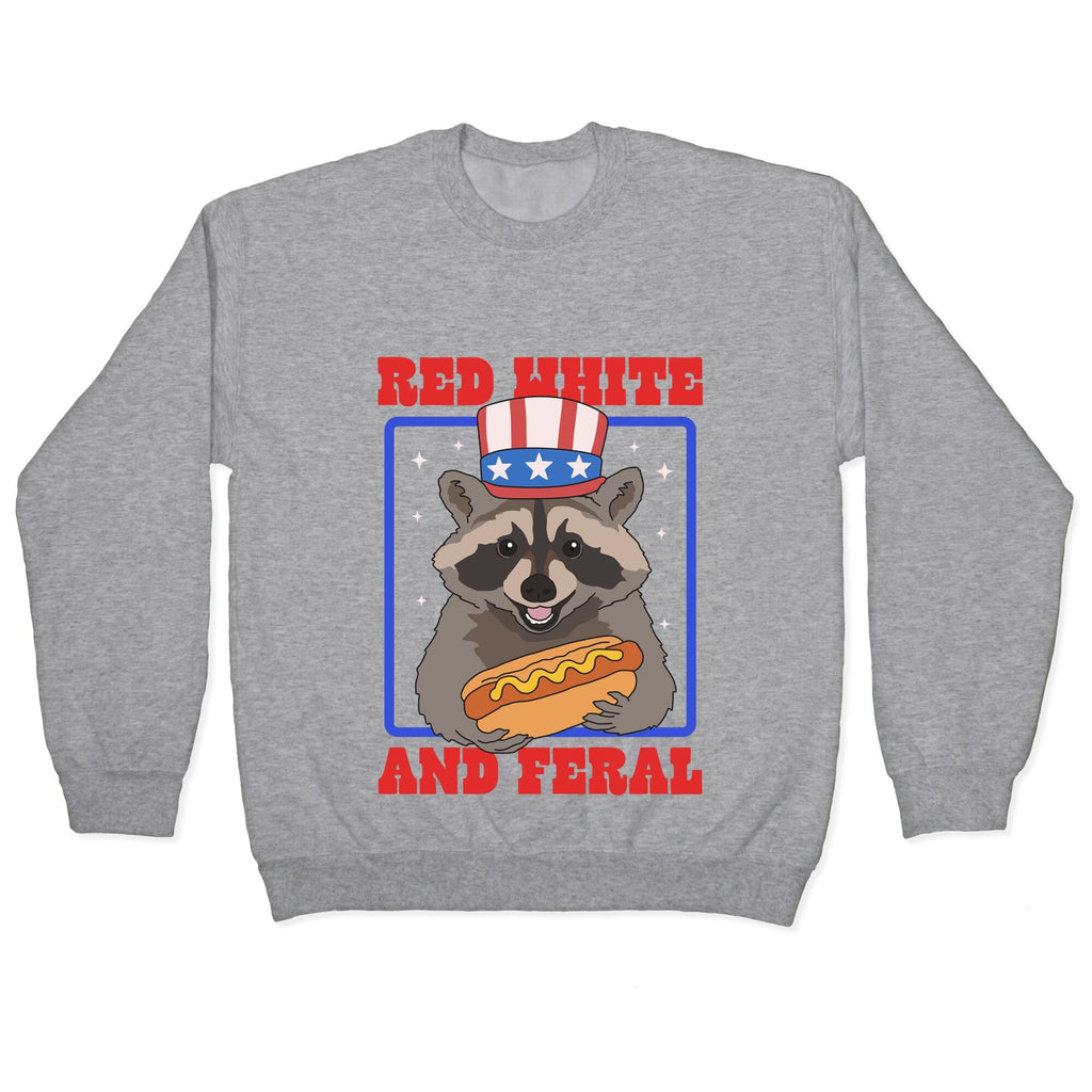 Red White And Feral Crewneck Unisex