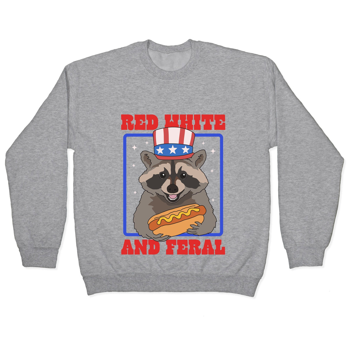 Red White And Feral Crewneck Unisex