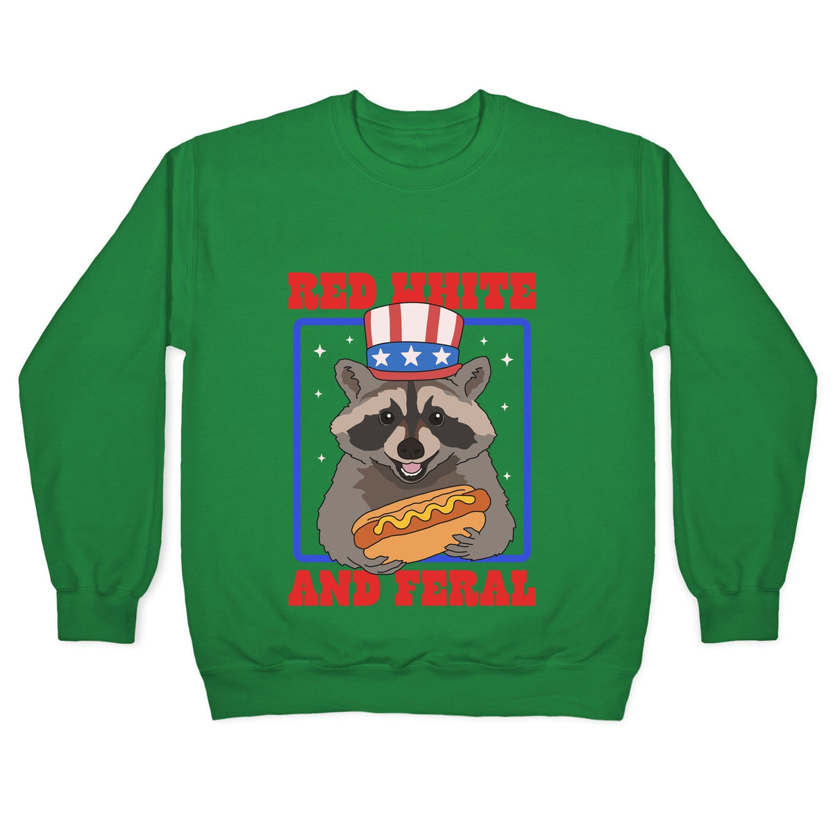 Red White And Feral Crewneck Unisex