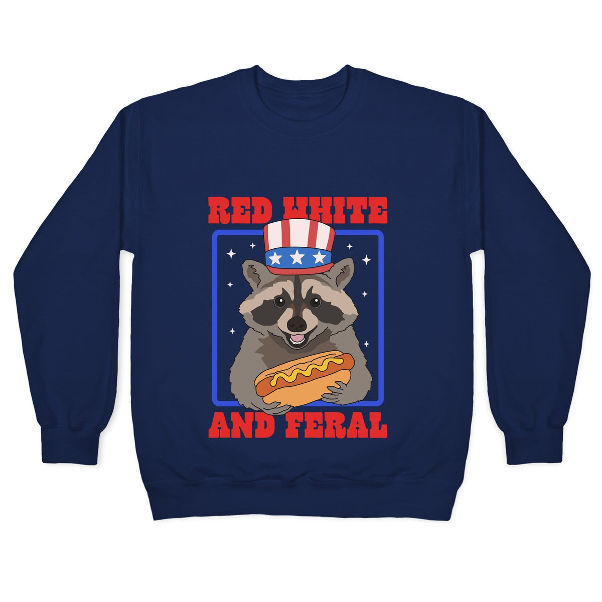 Red White And Feral Crewneck Unisex