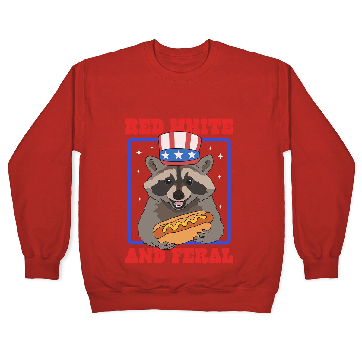 Red White And Feral Crewneck Unisex