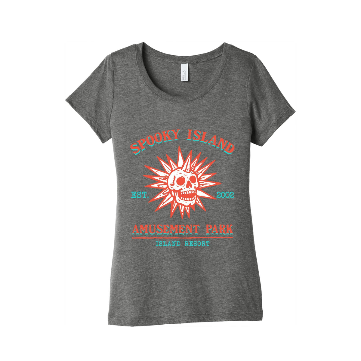 Spooky Island Retro Womens Triblend Tee Unisex