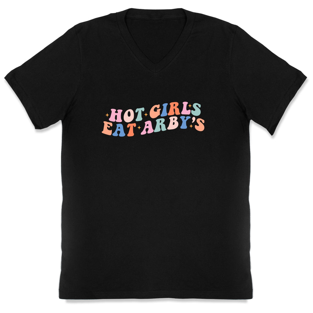 Hot Girls Eat Arbys Retro V-Neck Unisex