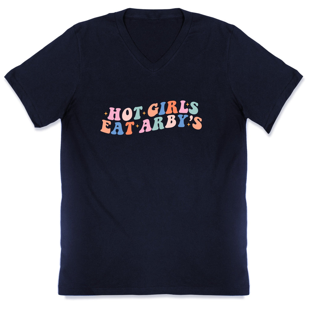 Hot Girls Eat Arbys Retro V-Neck Unisex