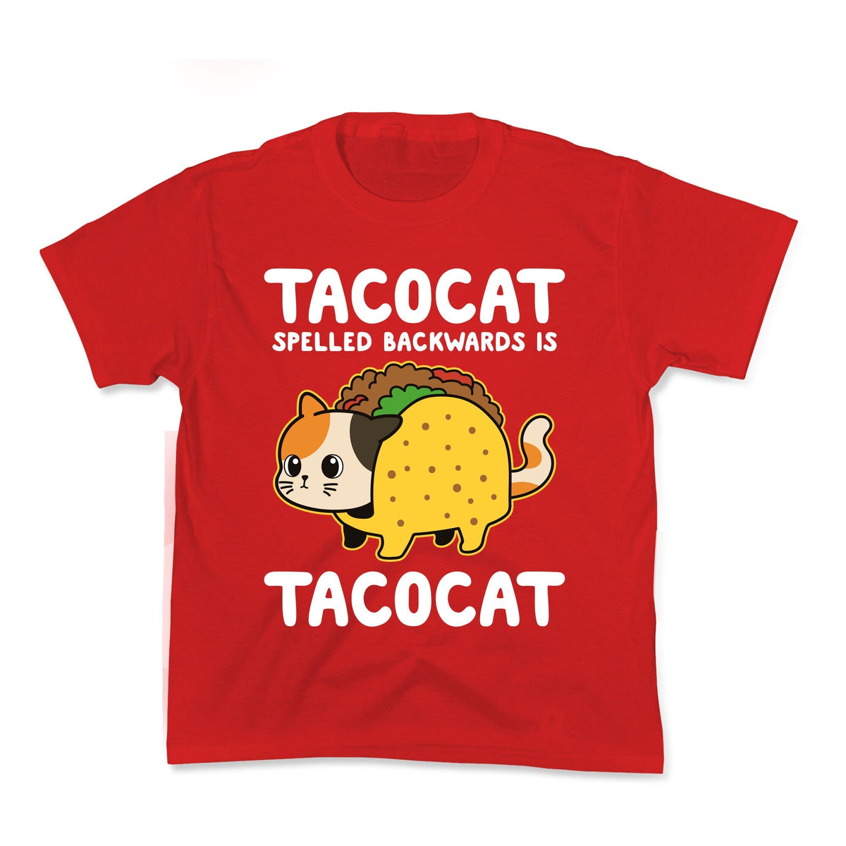 Tacocat Spelled Backwards Kids Tee Unisex