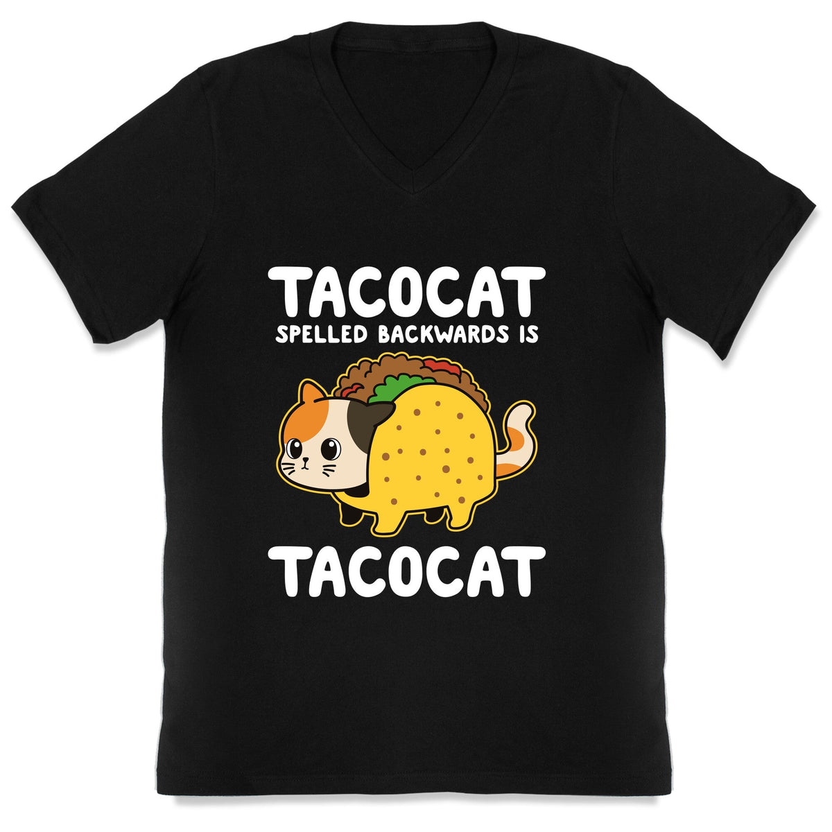 Tacocat Spelled Backwards V-Neck Unisex