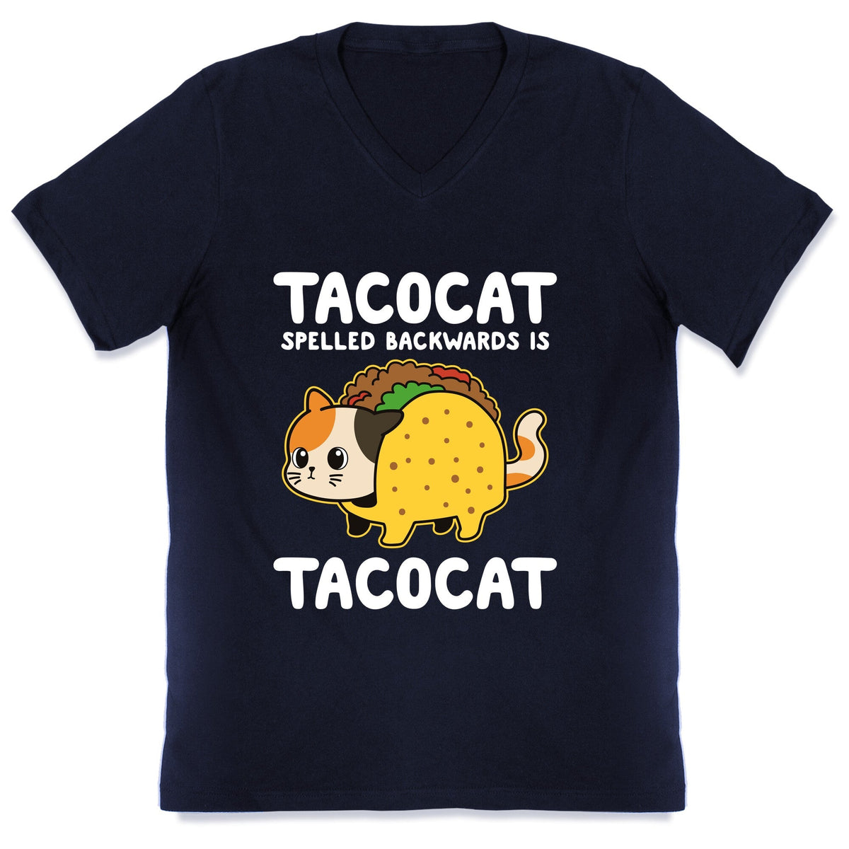 Tacocat Spelled Backwards V-Neck Unisex