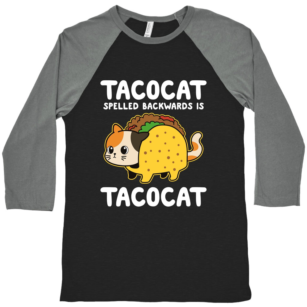 Tacocat Spelled Backwards Baseball Tee Unisex