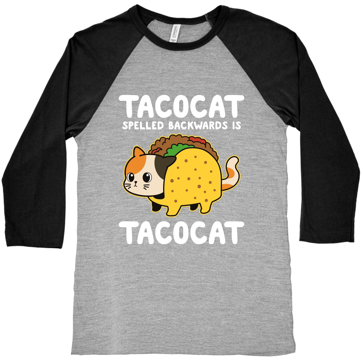 Tacocat Spelled Backwards Baseball Tee Unisex