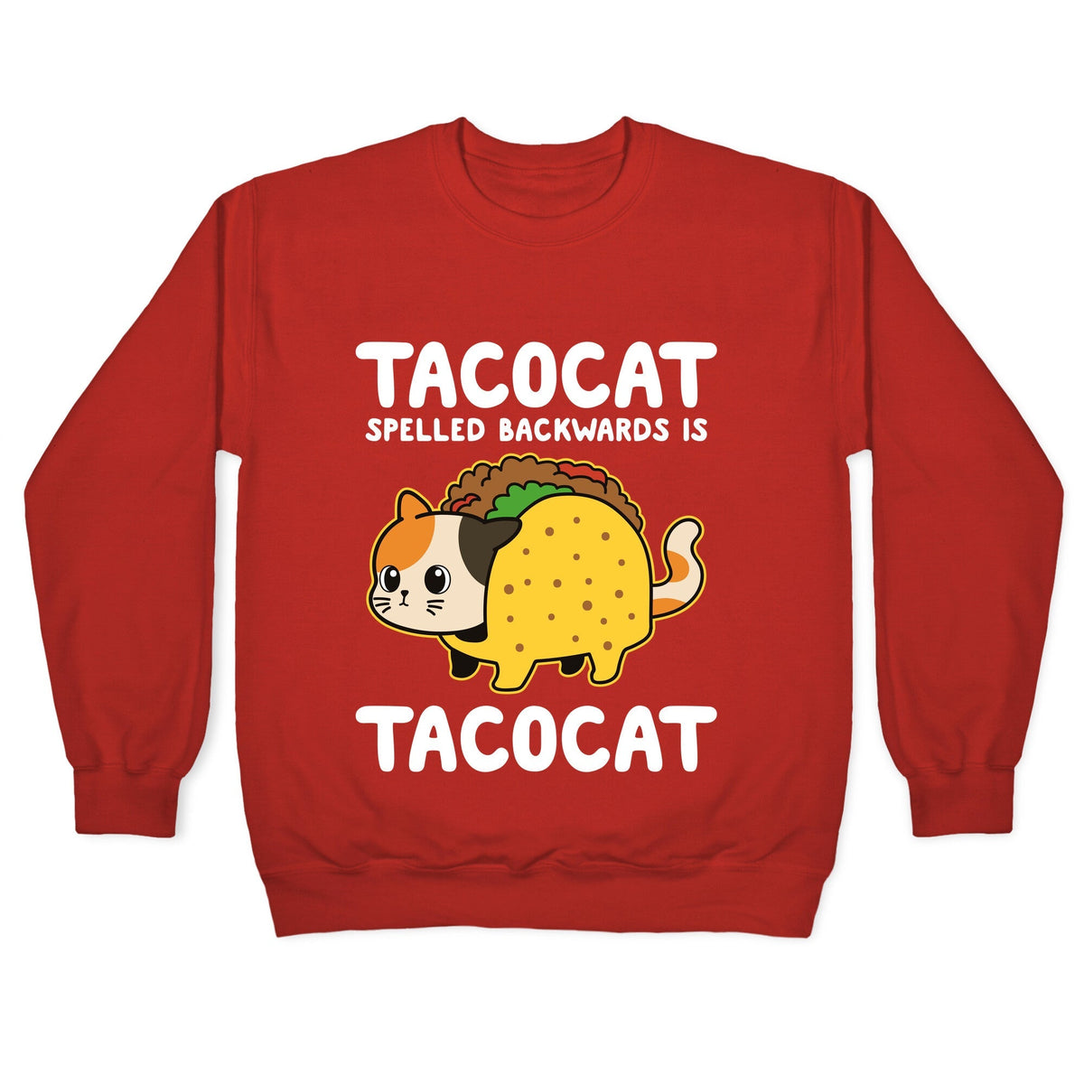Tacocat Spelled Backwards Crewneck Unisex