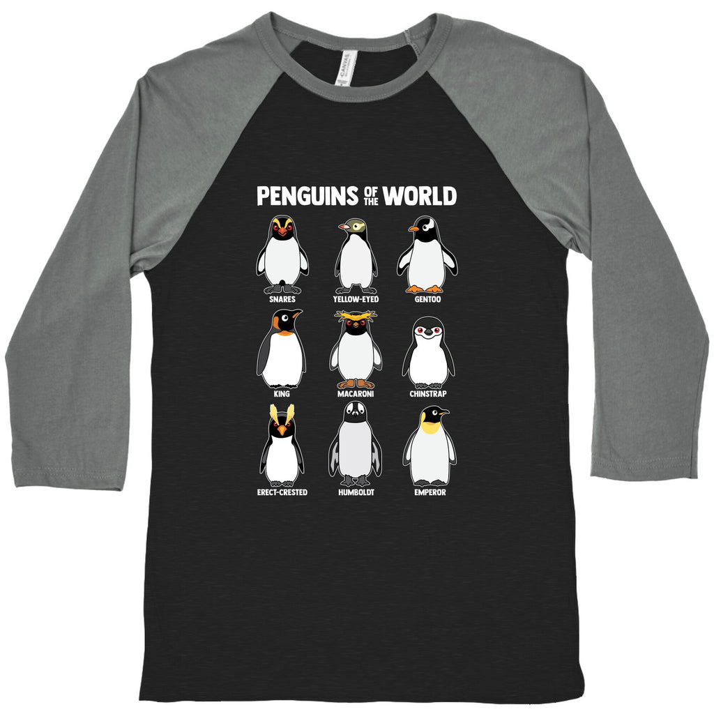 Penguins of the World Baseball Tee Unisex