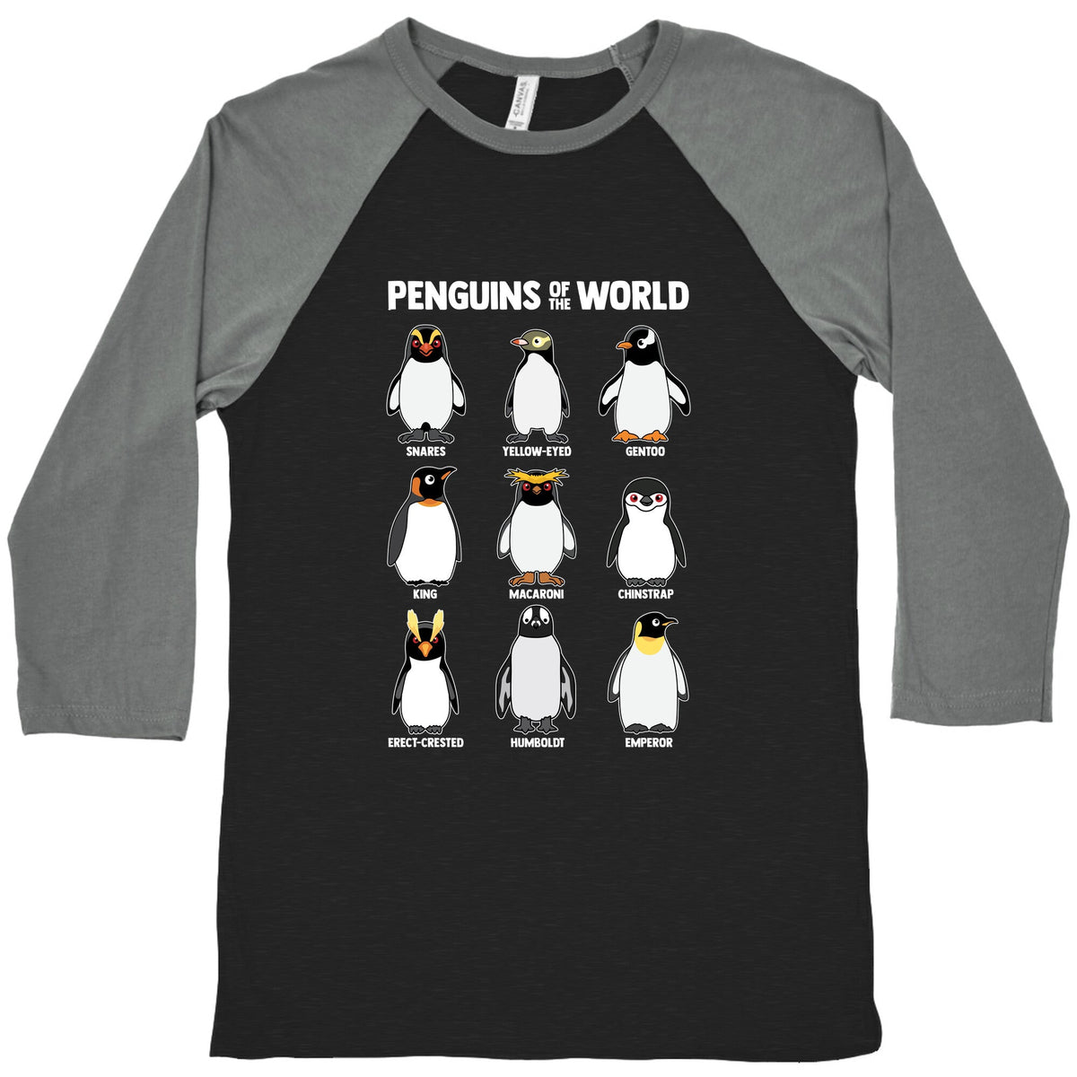 Penguins of the World Baseball Tee Unisex