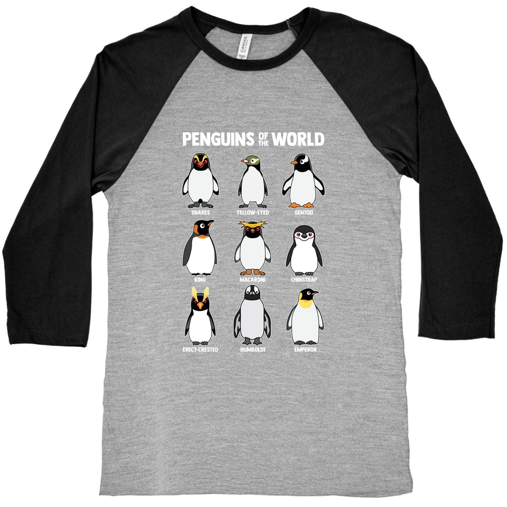 Penguins of the World Baseball Tee Unisex