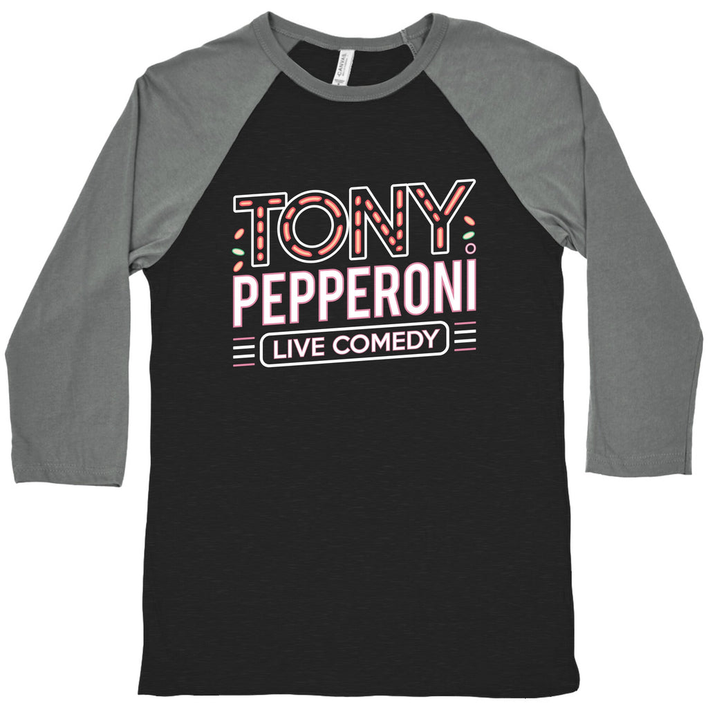 Tony Pepperoni Live Comedy Baseball Tee Unisex