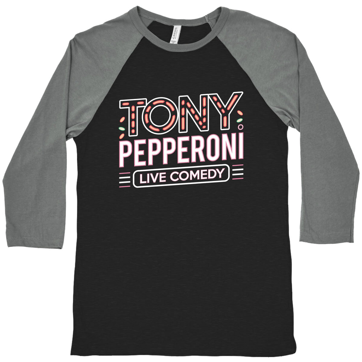 Tony Pepperoni Live Comedy Baseball Tee Unisex