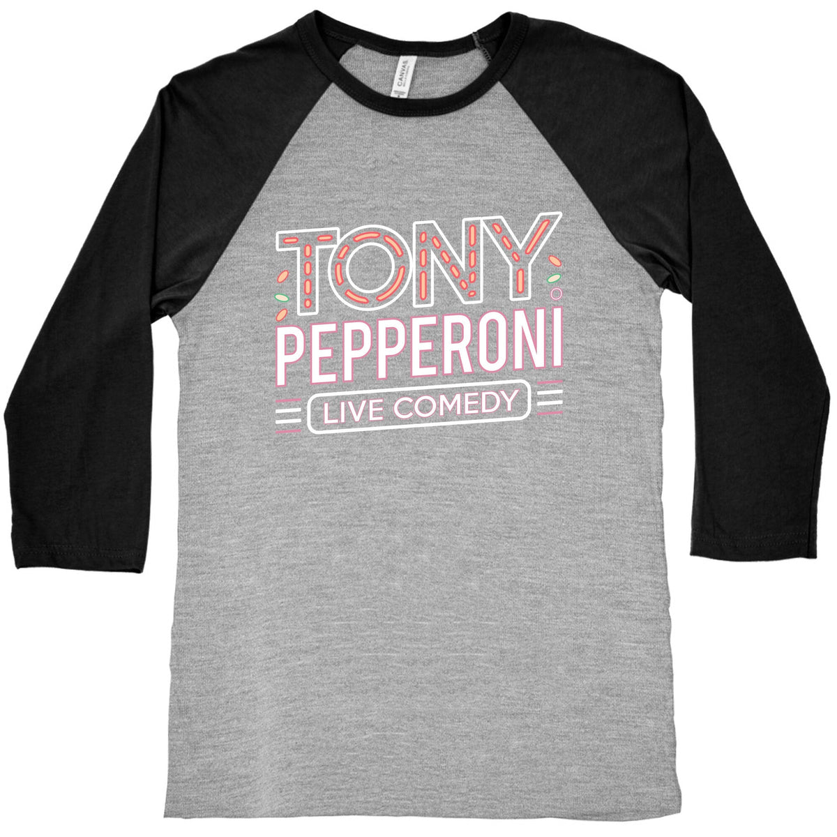 Tony Pepperoni Live Comedy Baseball Tee Unisex