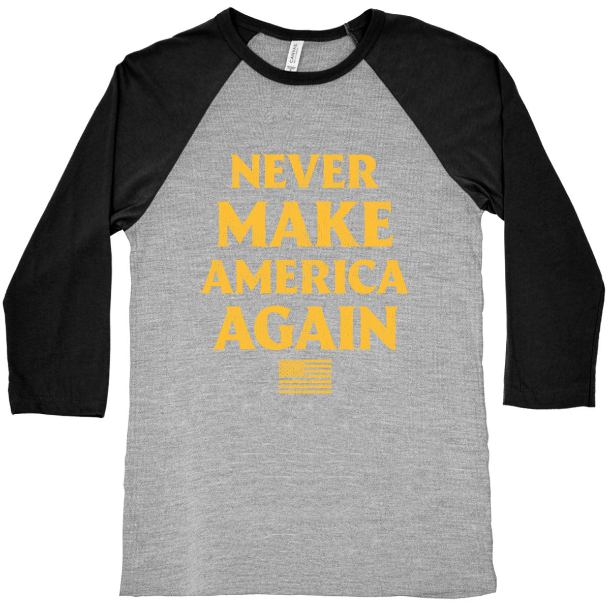 Trump Never Make America Again Baseball Tee Unisex