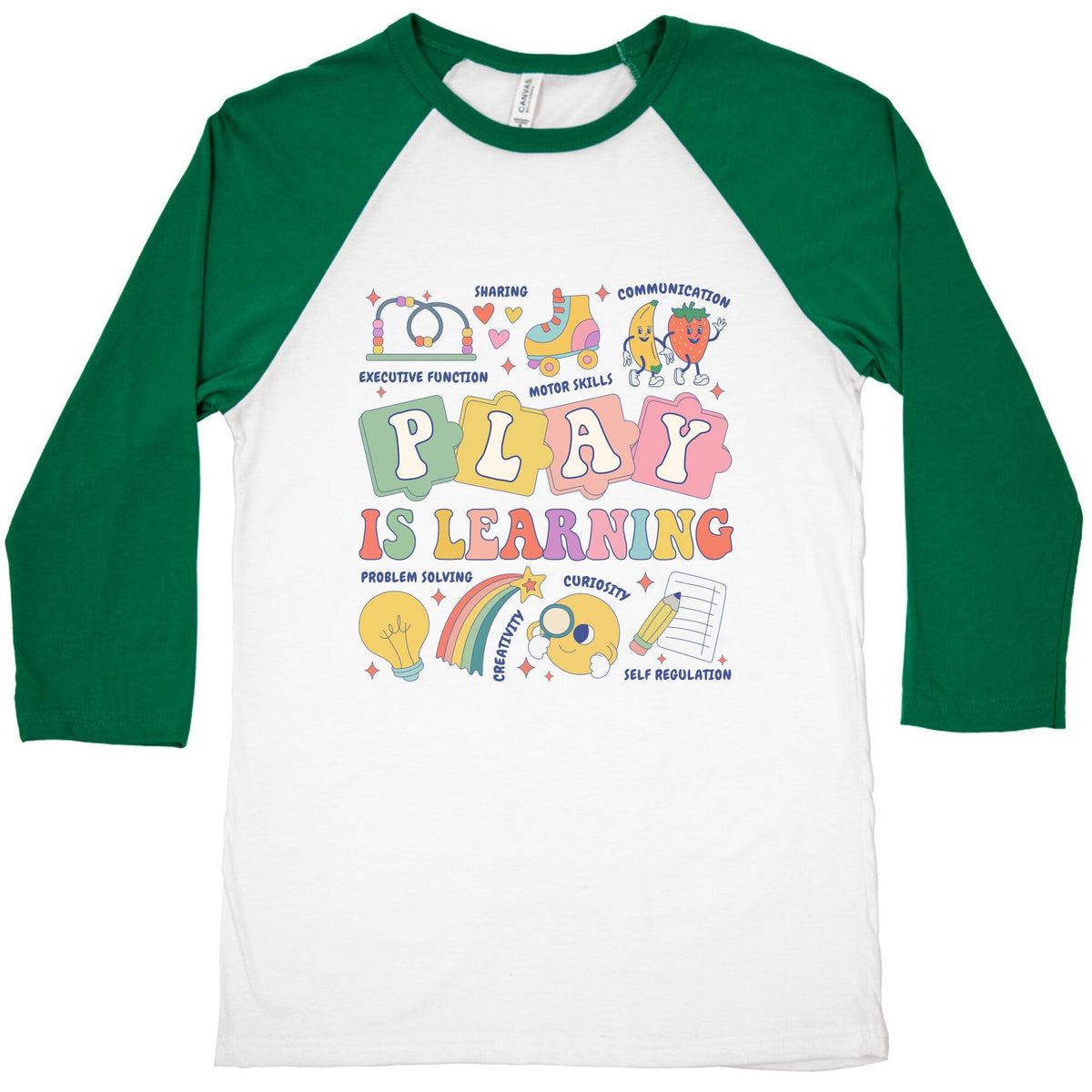 Play Is Learning Kindergarten Teacher Team Baseball Tee Unisex