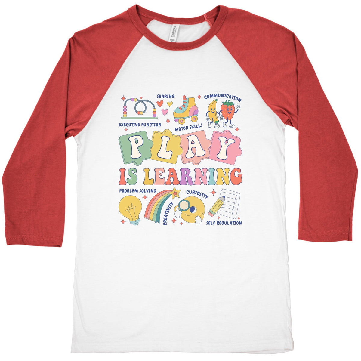 Play Is Learning Kindergarten Teacher Team Baseball Tee Unisex