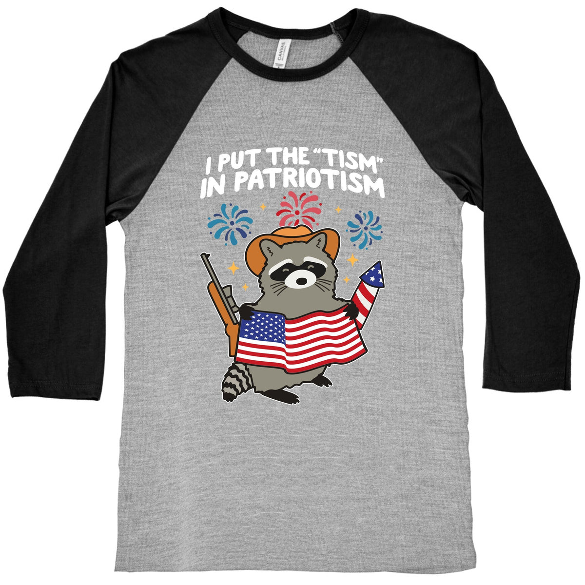 Tism In Patriotism Racoon Baseball Tee Unisex