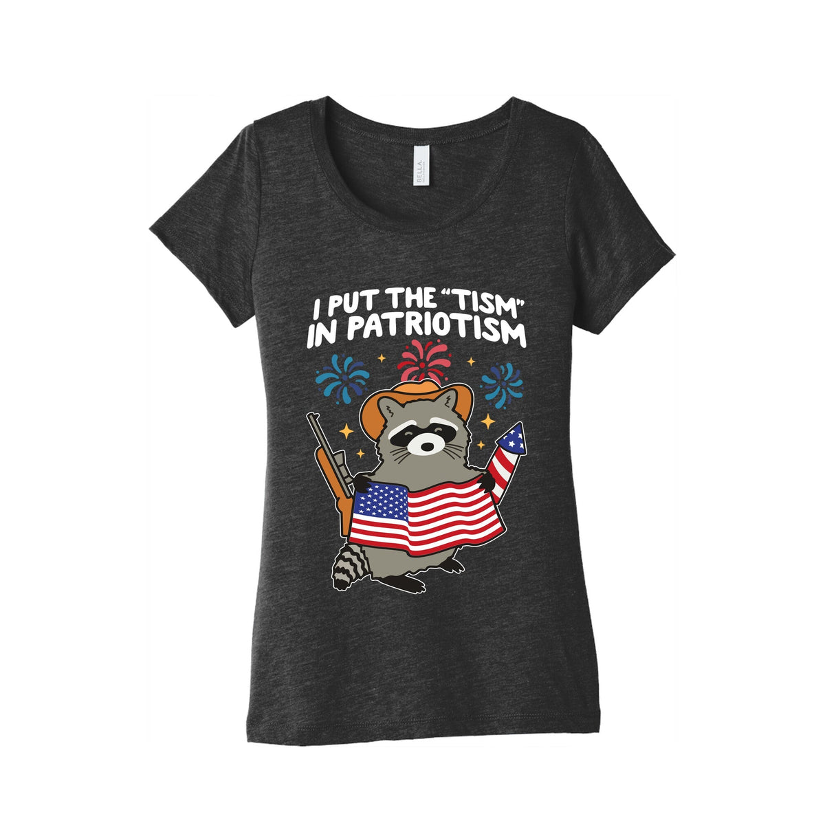 Tism In Patriotism Racoon Womens Triblend Tee Unisex