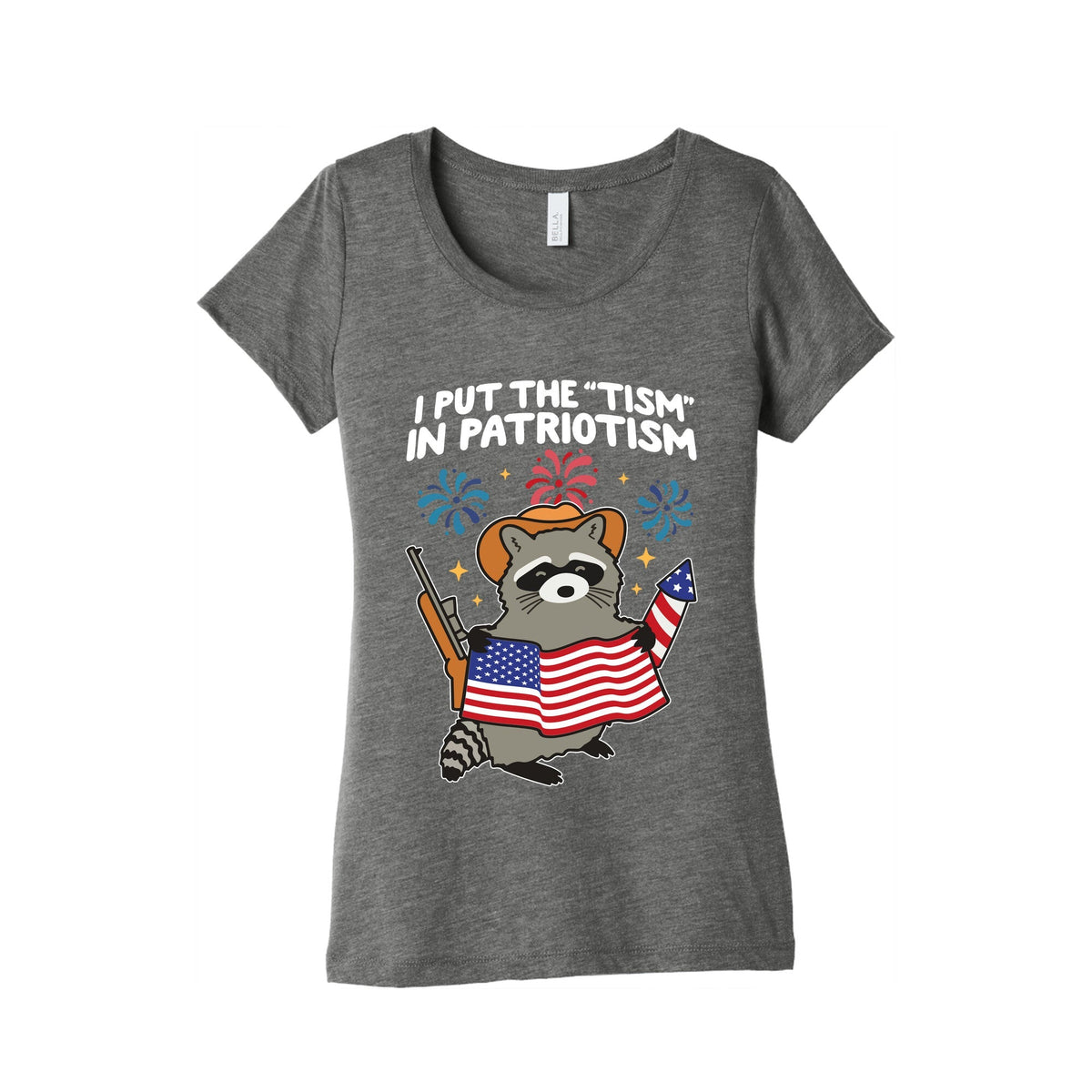Tism In Patriotism Racoon Womens Triblend Tee Unisex