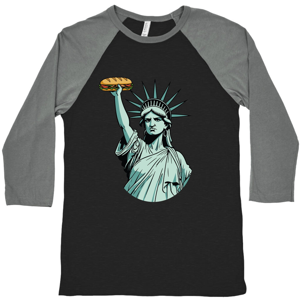 Statue of Liberty Sandwich Guy DC Baseball Tee Unisex