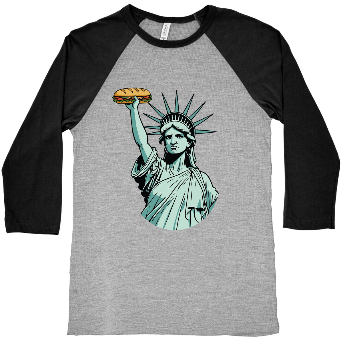 Statue of Liberty Sandwich Guy DC Baseball Tee Unisex