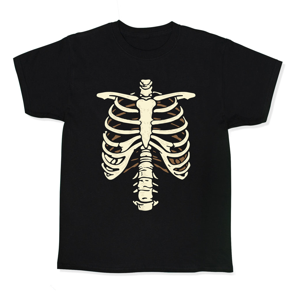 Skeleton Rib Cage Halloween Costume Kids Tee Unisex