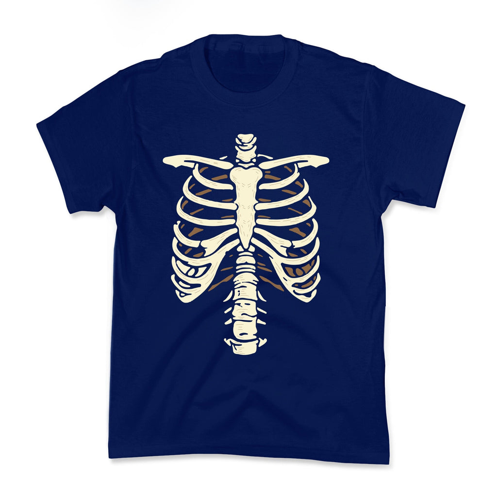 Skeleton Rib Cage Halloween Costume Kids Tee Unisex
