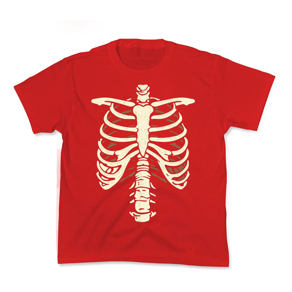 Skeleton Rib Cage Halloween Costume Kids Tee Unisex