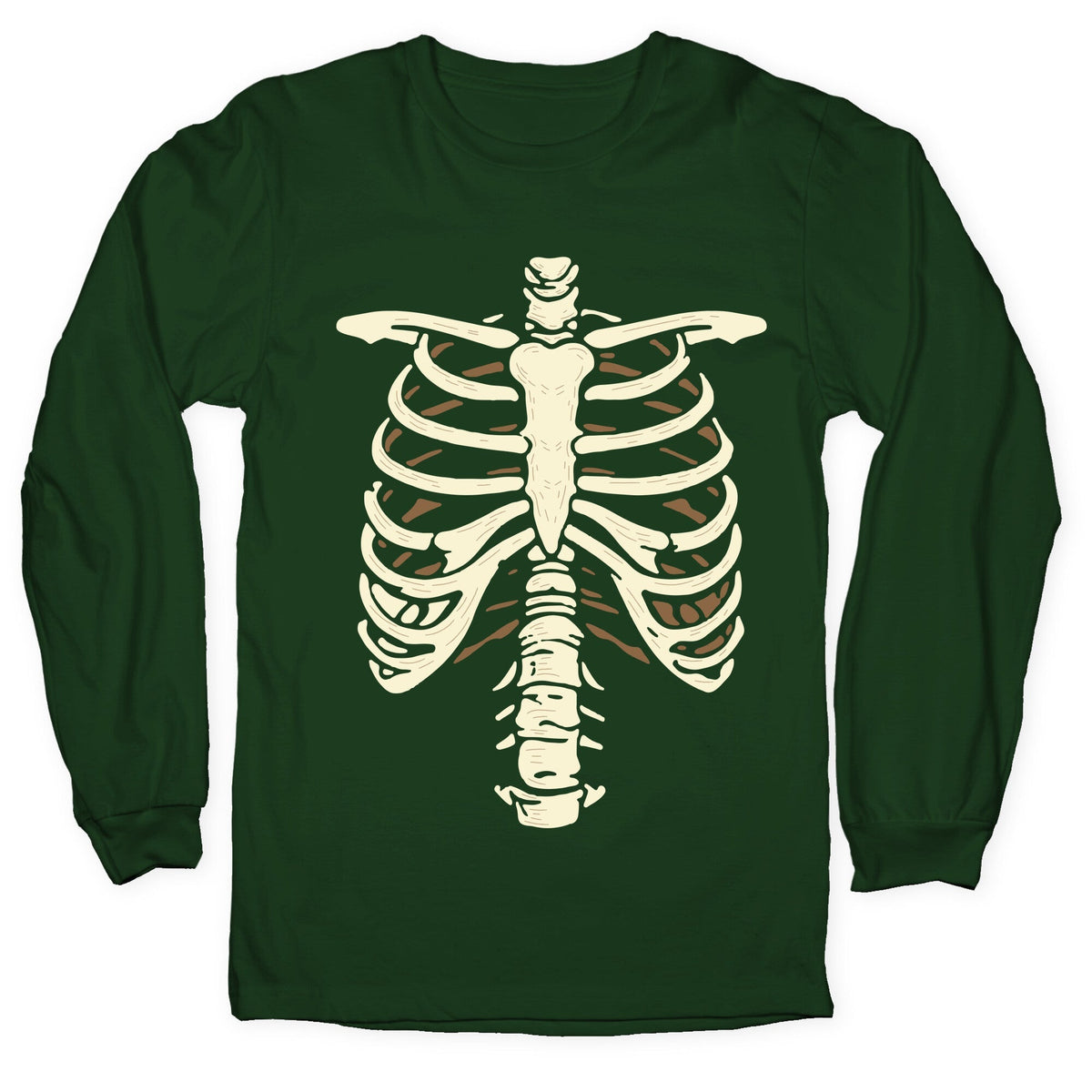 Skeleton Rib Cage Halloween Costume Longsleeve Tee Unisex