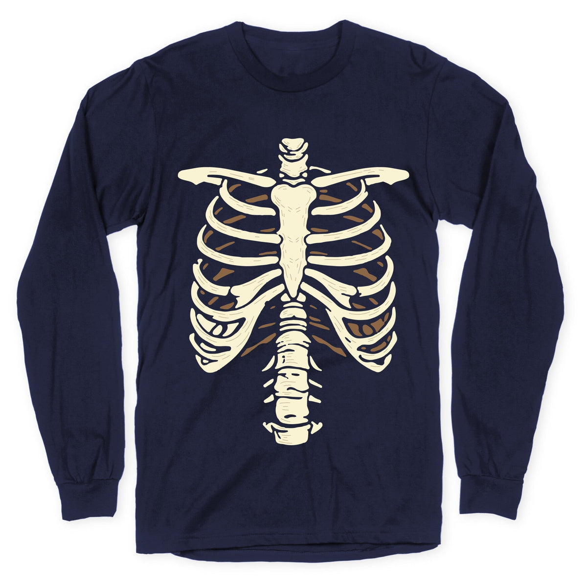 Skeleton Rib Cage Halloween Costume Longsleeve Tee Unisex