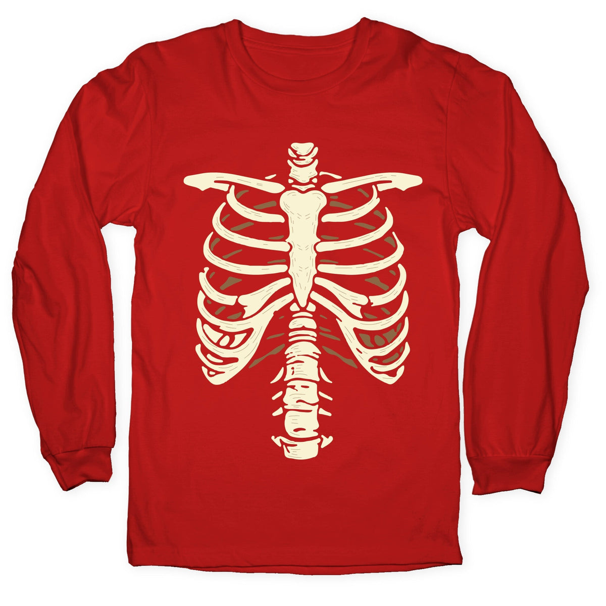 Skeleton Rib Cage Halloween Costume Longsleeve Tee Unisex