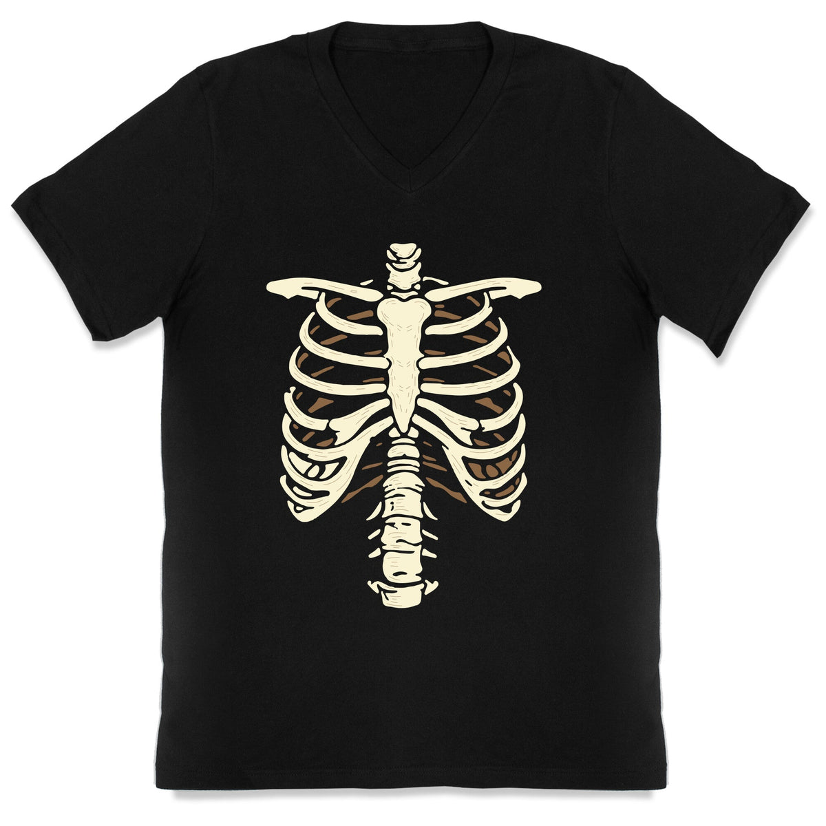 Skeleton Rib Cage Halloween Costume V-Neck Unisex