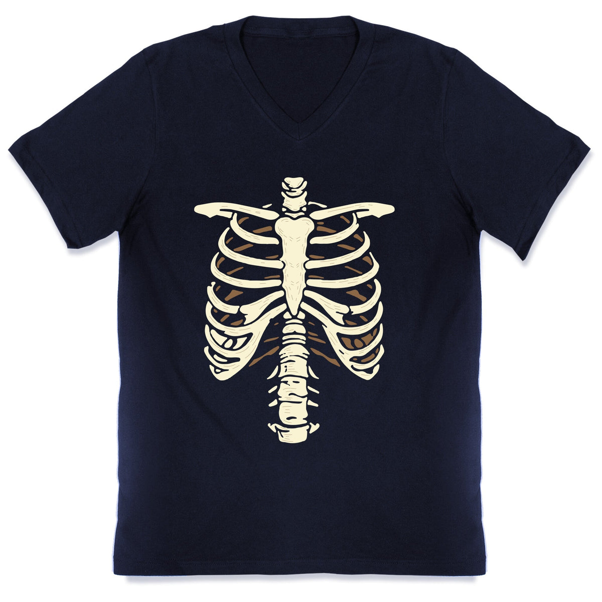 Skeleton Rib Cage Halloween Costume V-Neck Unisex