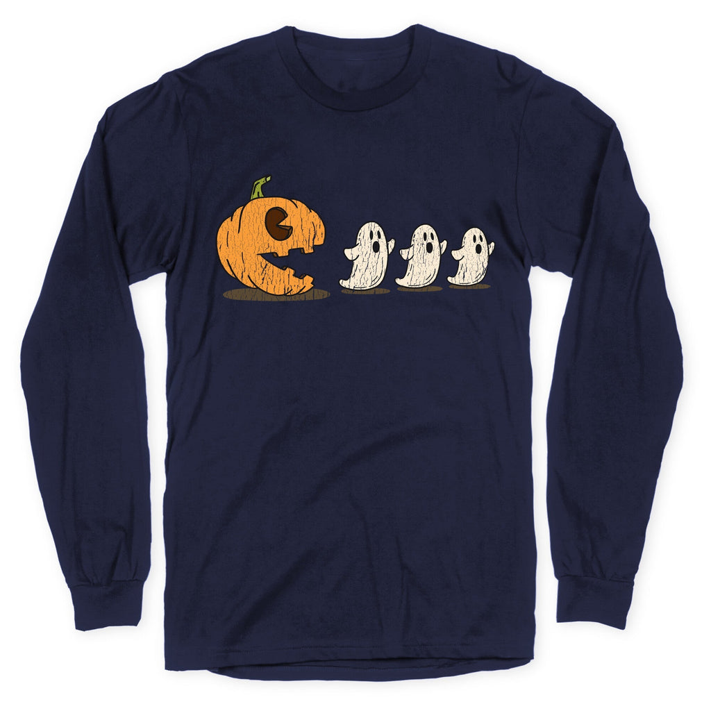 Halloween Pumpkin Ghost Game Longsleeve Tee Unisex