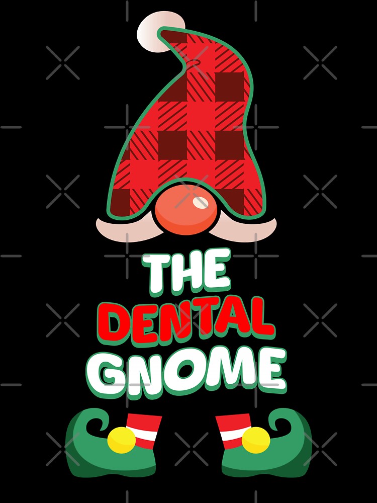 The Dental Gnome: Buffalo Plaid family Matching Christmas Gift by NexaArts