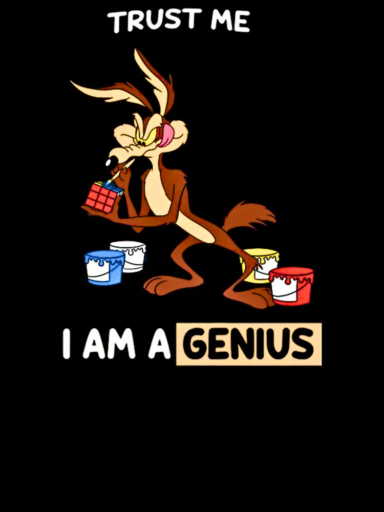 "Trust Me I'm A Genius" – Funny Coyote & Rubik's Cube | Vintage Cartoon & Geek Humor by Paris Forever Magic