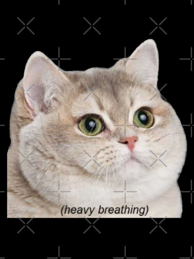Heavy Breathing Meme Sad Cat Face Fat Funny by fomodesigns