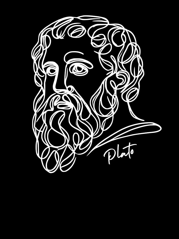 Minimalist Plato (dark mode with name) by serendipitouspicks