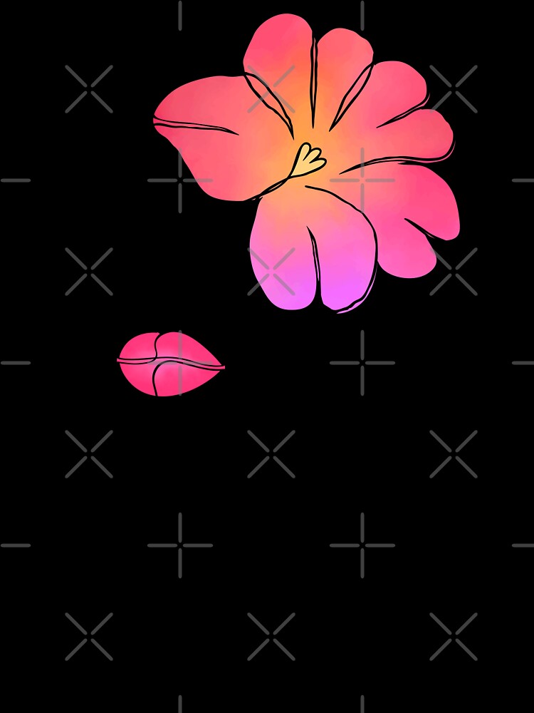 Minimalist Line Art Woman Pink Flower by Designs24U