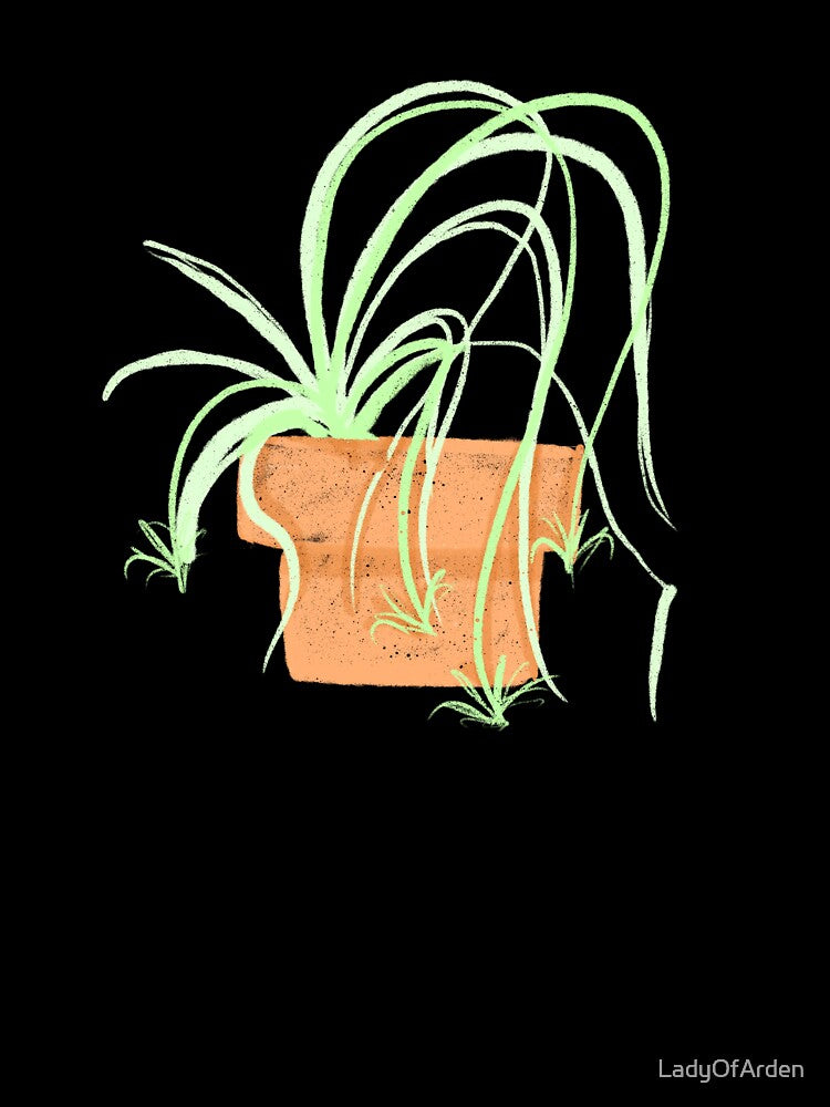 Spiderplant chalk design by LadyOfArden