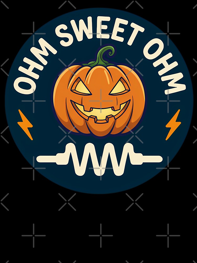 Ohm Sweet Ohm – Funny Halloween Lineman Pumpkin Design (2) by InkoraLab